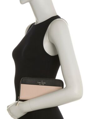 kate spade- Staci- Leather Continental Wallet- Warm Beige Designer #129